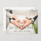 Wir band das knot Whimsical Hochzeitsfest Foto Postkarte (Vorne/Hinten)