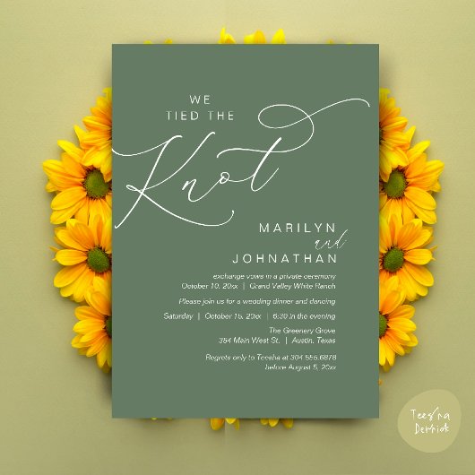 Wir band den Knoten, Hochzeitsfeier Abendessen Par Einladung