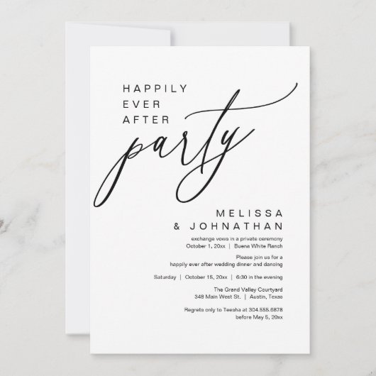 Wir band den Knoten, romantisches Hochzeitsessen-P Einladung (Vorderseite)