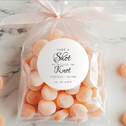 Wir band den Knoten so machen einen Schuss Gastges Runder Aufkleber