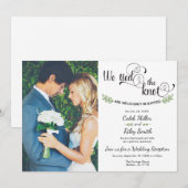 Wir band die Hochzeitsempfehlung an den Knoten Einladung (Vorne/Hinten)