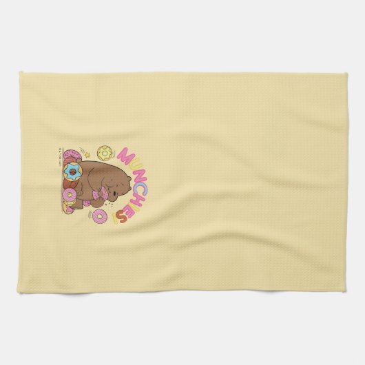 Wir Bare Bars - Grizz Donut Munchies! Geschirrtuch (Horizontal)