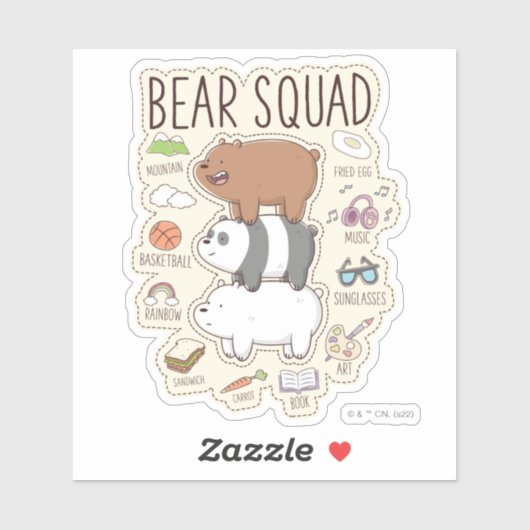 Wir Bare Bears - Bärenquad Journal Graphic Aufkleber (Blatt)