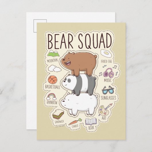 Wir Bare Bears - Bärenquad Journal Graphic Postkarte (Vorne/Hinten)