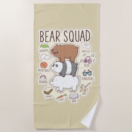 Wir Bare Bears - Bärenquad Journal Graphic Strandtuch (Vorderseite)