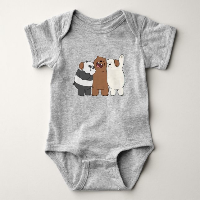 Wir Bare Bears Group Hug Baby Strampler (Vorderseite)
