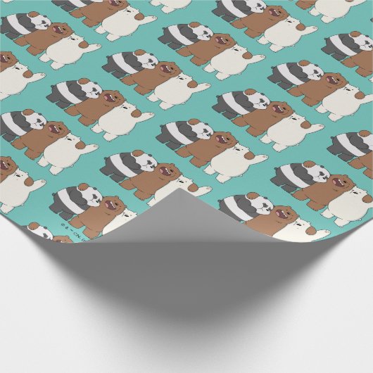 Wir Bare Bears Group Hug Geschenkpapier (Ecke)