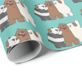 Wir Bare Bears Group Hug Geschenkpapier (Rolleneckpunkt)
