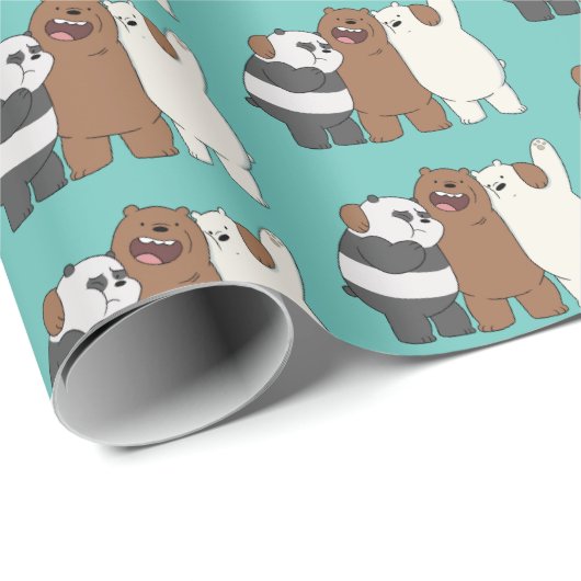 Wir Bare Bears Group Hug Geschenkpapier (Rolleneckpunkt)