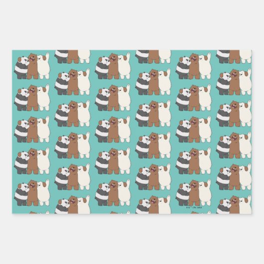 Wir Bare Bears Group Hug Geschenkpapier Set (Vorderseite 3)