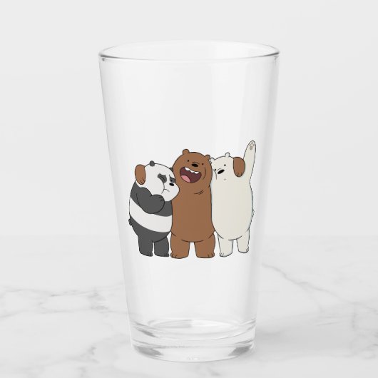 Wir Bare Bears Group Hug Glas (Vorderseite)