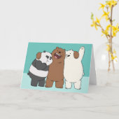 Wir Bare Bears Group Hug Karte (Gelbe Blume)