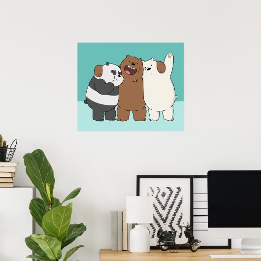 Wir Bare Bears Group Hug Poster (Heimbüro)