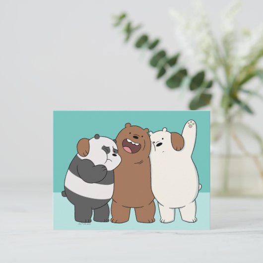 Wir Bare Bears Group Hug Postkarte (Stehend Vorderseite)