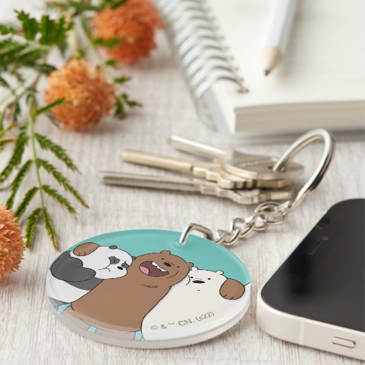 Wir Bare Bears Group Hug Schlüsselanhänger (Vorderseite rechts)