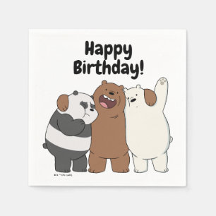 Wir Bare Bears Group Hug Serviette