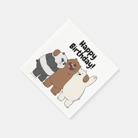 Wir Bare Bears Group Hug Serviette (Ecke)