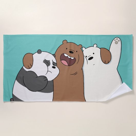 Wir Bare Bears Group Hug Strandtuch (Vorderseite)