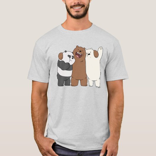 Wir Bare Bears Group Hug T-Shirt (Vorderseite)