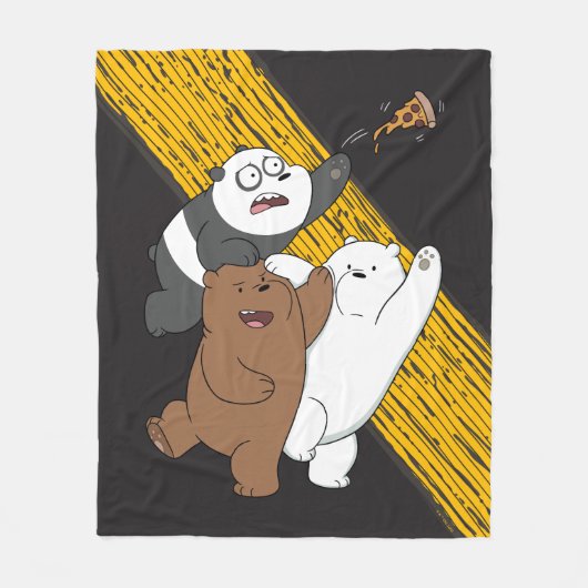 Wir Bare Bears - Letzte Pizza Slice Fleecedecke (Vorderseite)