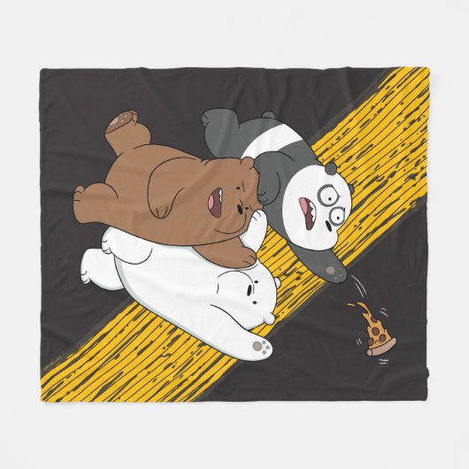 Wir Bare Bears - Letzte Pizza Slice Fleecedecke (Vorderseite (Horizontal))