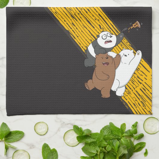 Wir Bare Bears - Letzte Pizza Slice Geschirrtuch (Gefaltet)