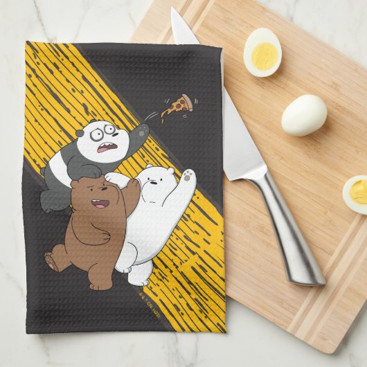 Wir Bare Bears - Letzte Pizza Slice Geschirrtuch (Viertel Falte)