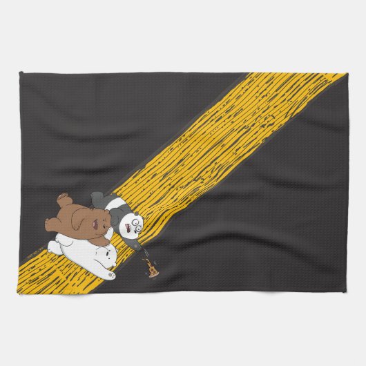 Wir Bare Bears - Letzte Pizza Slice Geschirrtuch (Horizontal)
