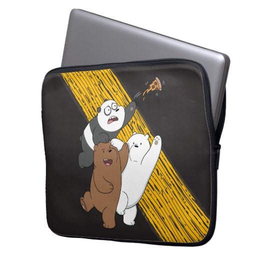 Wir Bare Bears - Letzte Pizza Slice Laptopschutzhülle (Vorderseite Links)