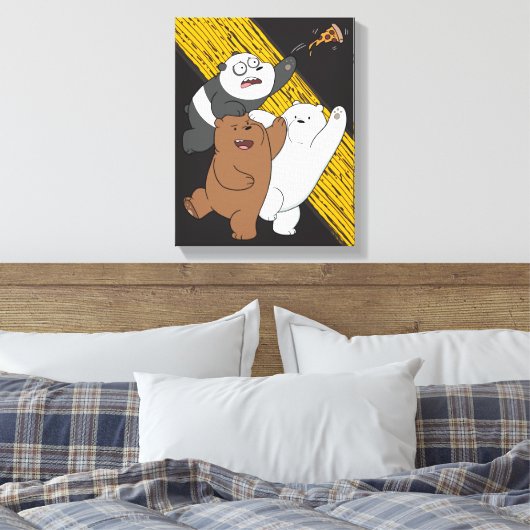Wir Bare Bears - Letzte Pizza Slice Leinwanddruck (Insitu (Schlafzimmer))