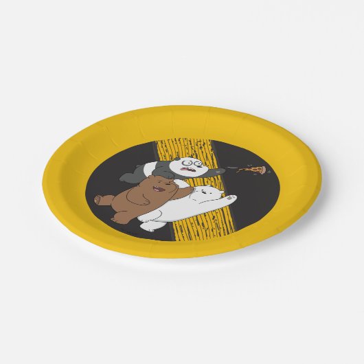 Wir Bare Bears - Letzte Pizza Slice Pappteller (Schrägansicht)