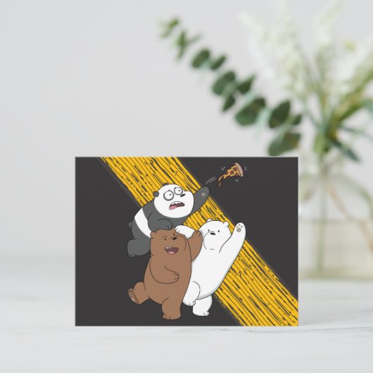 Wir Bare Bears - Letzte Pizza Slice Postkarte (Stehend Vorderseite)