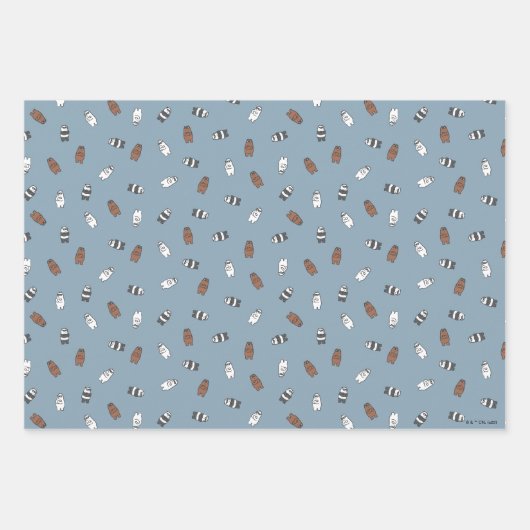Wir Bare Bears - Muster für Sonnenblumen Geschenkpapier Set (Vorderseite 3)