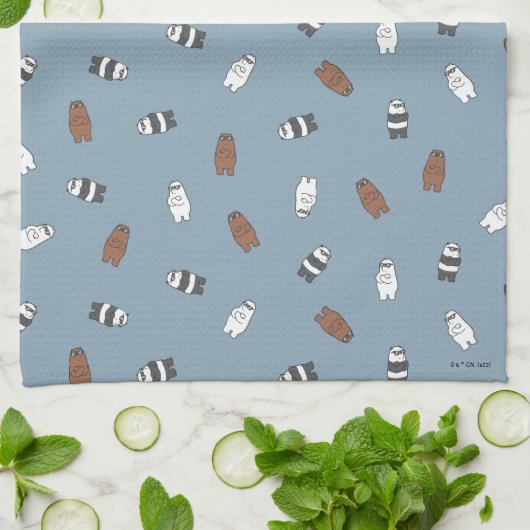 Wir Bare Bears - Muster für Sonnenblumen Geschirrtuch (Gefaltet)