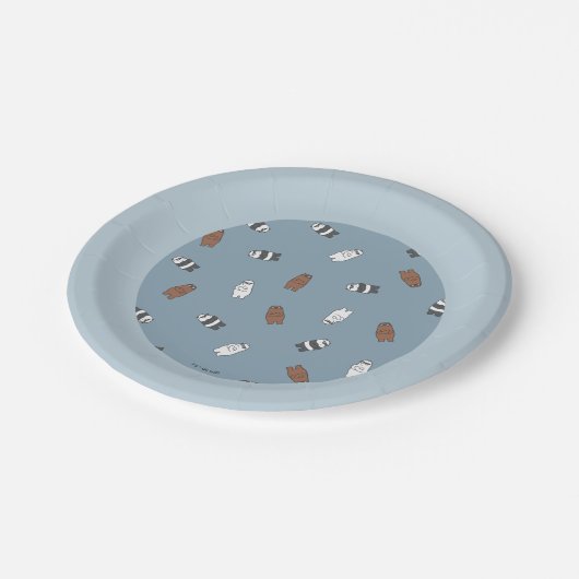 Wir Bare Bears - Muster für Sonnenblumen Pappteller (Schrägansicht)