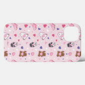 Wir Bare Bears - Valentinisches Herzmuster Case-Mate iPhone Hülle (Rückseite (Horizontal))