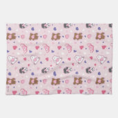 Wir Bare Bears - Valentinisches Herzmuster Geschirrtuch (Horizontal)
