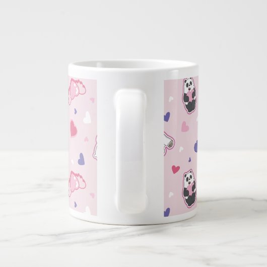 Wir Bare Bears - Valentinisches Herzmuster Jumbo-Tasse (Rückseite)