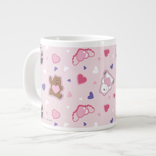 Wir Bare Bears - Valentinisches Herzmuster Jumbo-Tasse (Vorderseite Links)