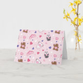 Wir Bare Bears - Valentinisches Herzmuster Karte (Gelbe Blume)