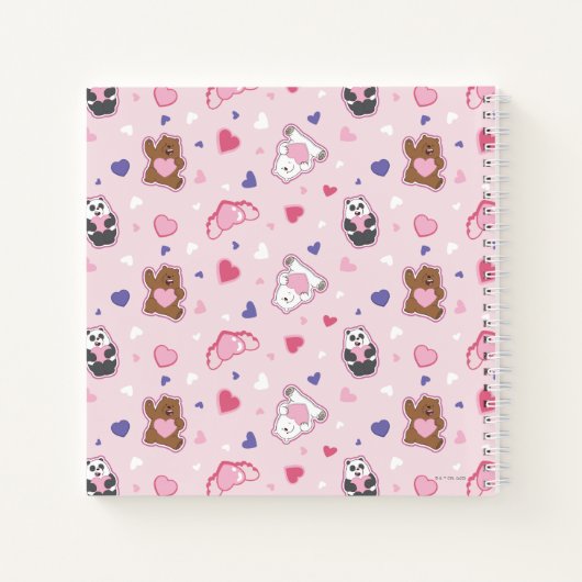 Wir Bare Bears - Valentinisches Herzmuster Notizblock (Rückseite)