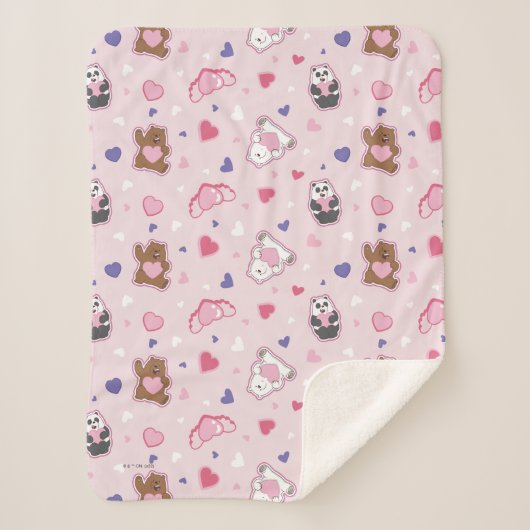 Wir Bare Bears - Valentinisches Herzmuster Sherpadecke (Vorderseite)