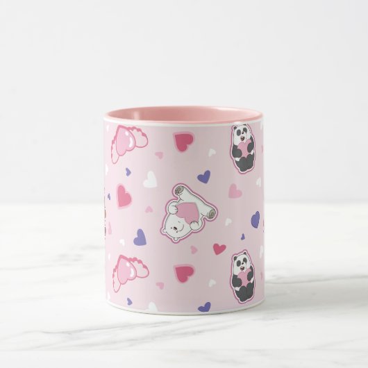 Wir Bare Bears - Valentinisches Herzmuster Tasse (Zentrum)