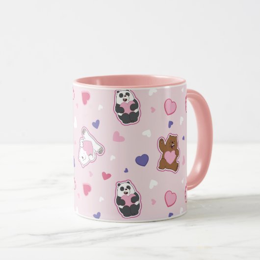 Wir Bare Bears - Valentinisches Herzmuster Tasse (VorderseiteRechts)