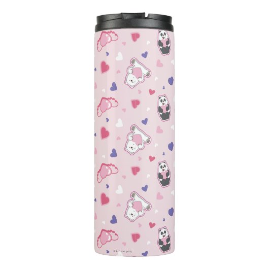 Wir Bare Bears - Valentinisches Herzmuster Thermosbecher (Rückseite)