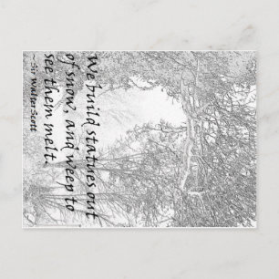 Wir bauen Statuen aus Schnee.. Postkarte