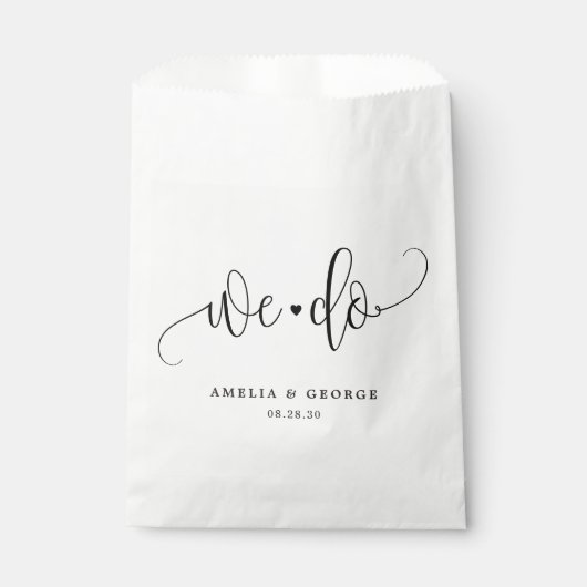 Wir bearbeiten bearbeitbare Gastgeschenk Hochzeite Geschenktütchen (Vorderseite)