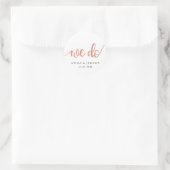 Wir bedanken uns bei Ihnen Rose Gold Wedding Stick Runder Aufkleber (Tasche)
