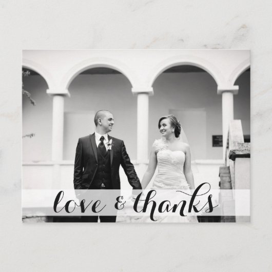 Wir bedanken uns für Ihre Postkarte, Liebe & danke Postkarte (Vorderseite)