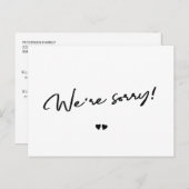 Wir bedauern, dass Schwarz-Weiß-Stornierungen vers Postkarte (Vorne/Hinten)